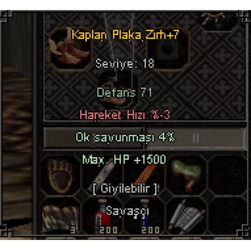  +7 KAPLAN PLAKA ZIRH 1500 HP